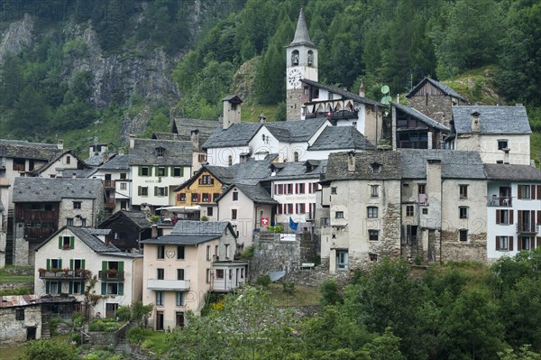 Mountain village of Fusio in the Val Lavizzara valley