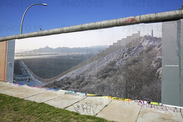 Photo exhibition on the side facing the Spree River