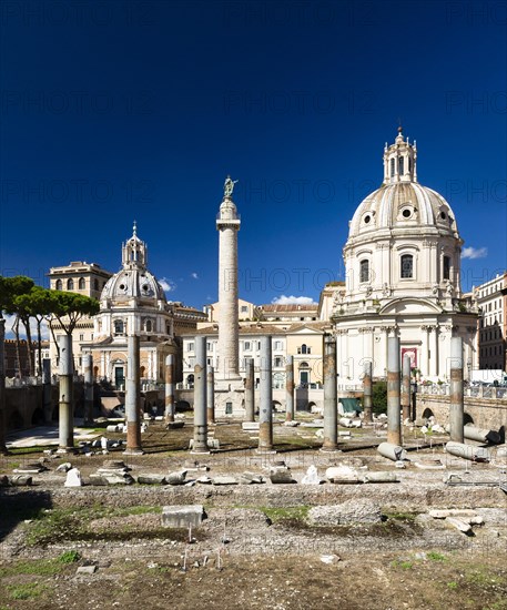 Trajan's Forum with the Trajan's Column and the columns of the Basilica Ulpia