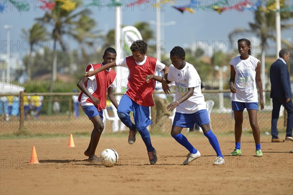 Soccer event for children and young people from poor neighborhoods