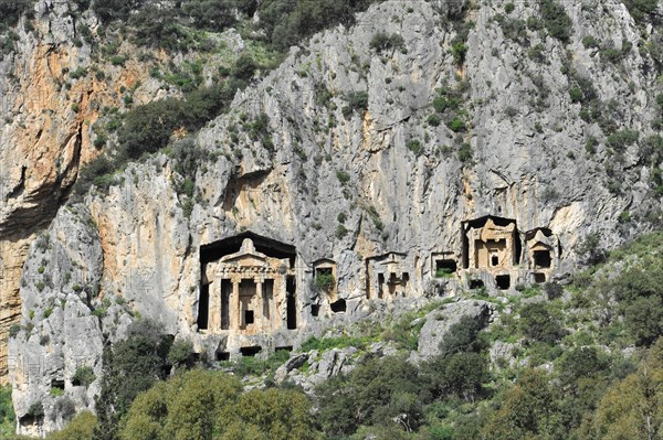 Rock tombs of the ancient city of Kaunos near Dalyan