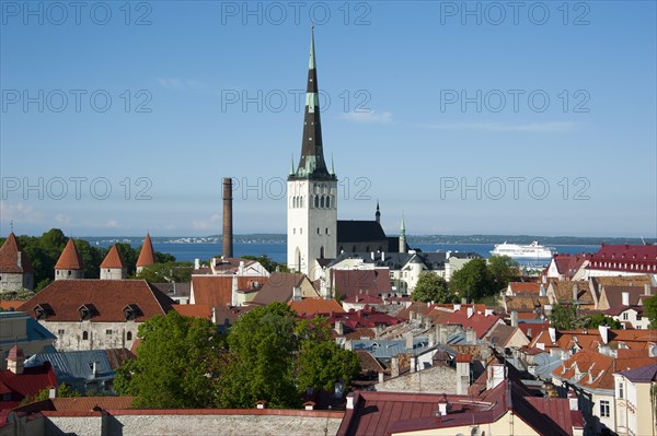 View from Toompea Hill to the Lower Town with St. Olaf's Church