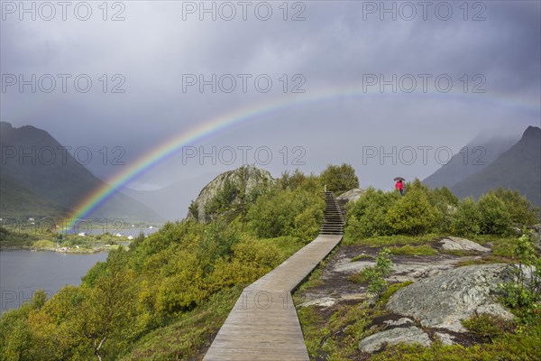 Rainbow over a lookout point