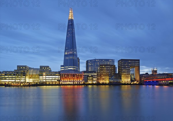 Skyline with The Shard and Themse at dusk