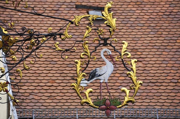 Hanging sign from the 'Zum Storchen' restaurant