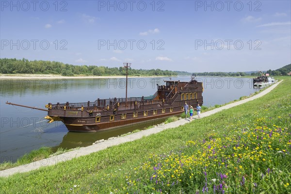 Pirate style excursion boat on the Vistula River