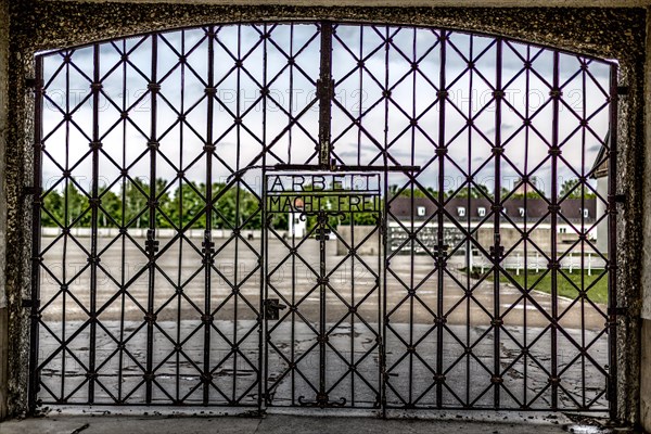 Entrance gate with the slogan 'Arbeit macht frei'