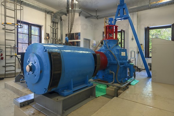 Turbine in the hydroelectric power plant at the Pegnitz Weir in Hammer