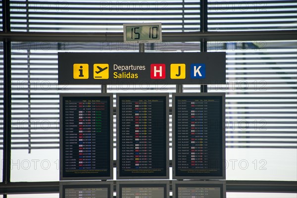 Departures board at the airport