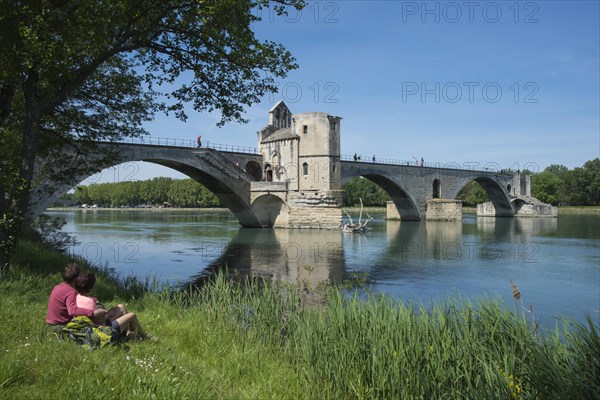 Rhone with the Pont Saint-Benezet bridge