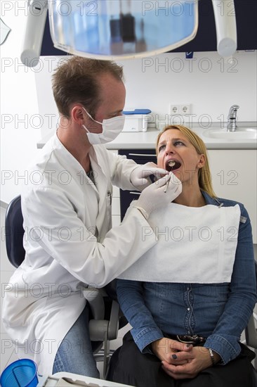 Woman at the dentist