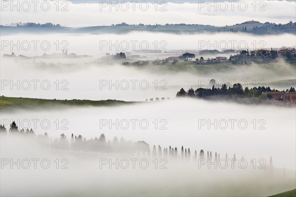 Fog in the valleys of the Crete Senesi