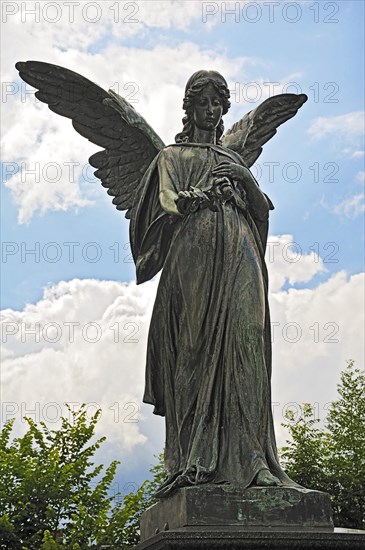 Angel sculpture in a cemetery