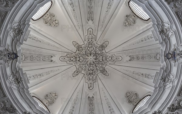 Baroque stucco work at the cupola of the San Francisco church