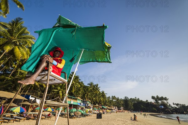 A live guard is watching Palolem Beach