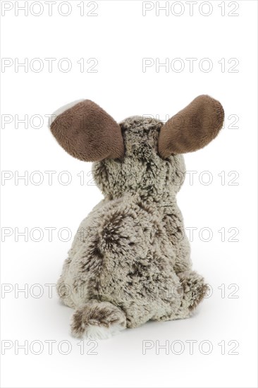 Plush bunny from behind