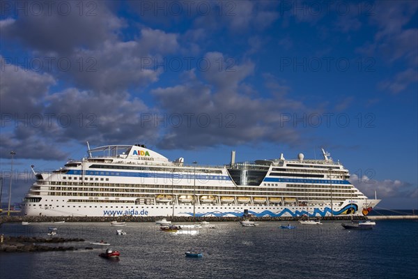 Cruise ship 'Aida Blue' in the evening