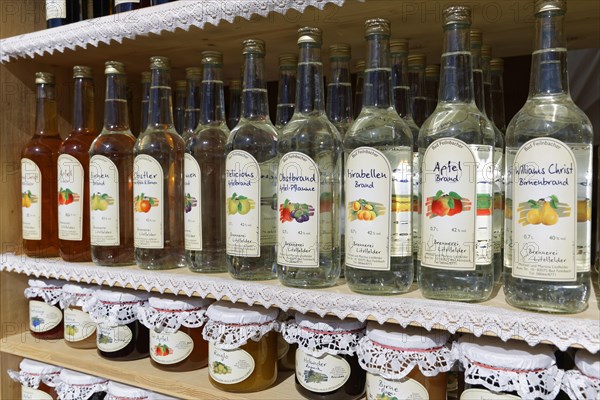 Bottles of fruit brandy