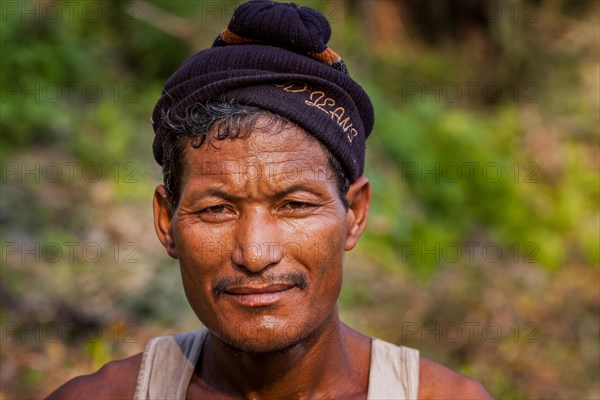 Portrait of a man from the Mishing tribe