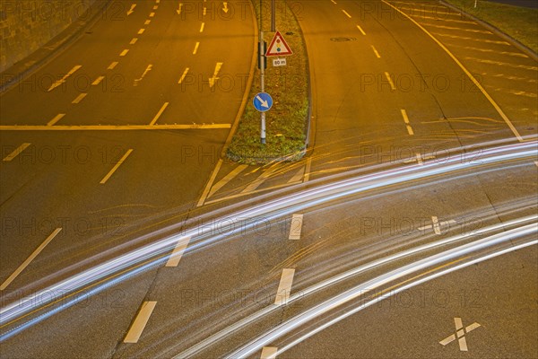 Light trails of left turning vehicles