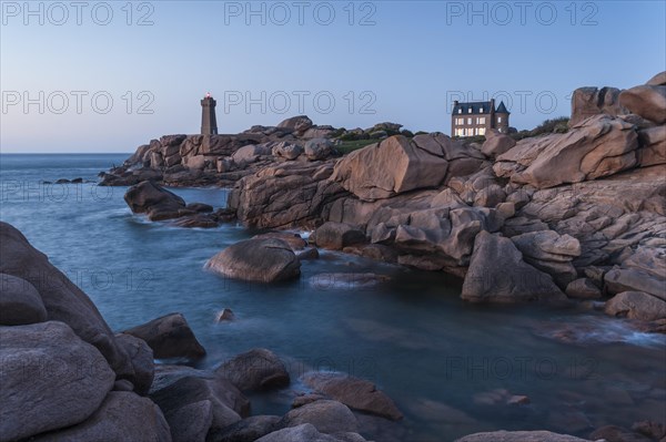 Bay with house and lighthouse