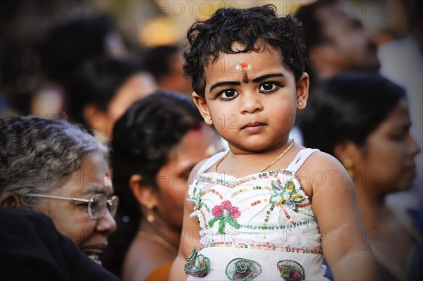 Girl at Hindu temple festival