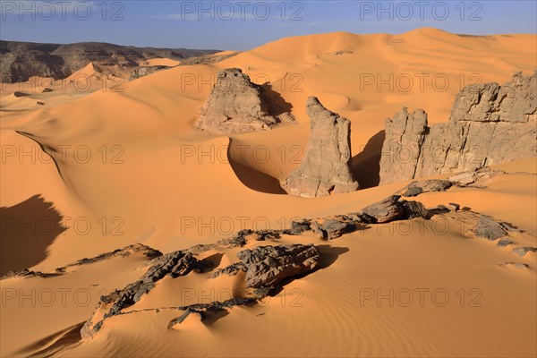 Rocks and sand dunes of Moul Naga
