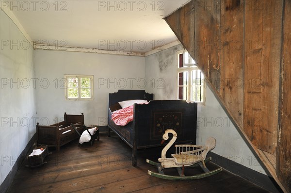 Children's bedroom of a half-timbered farmhouse