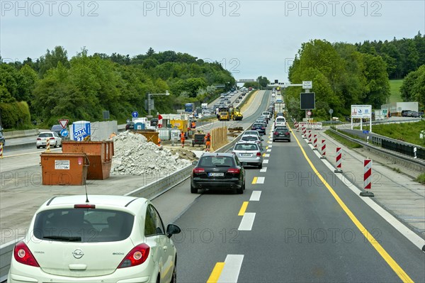 Road narrowing at a road works