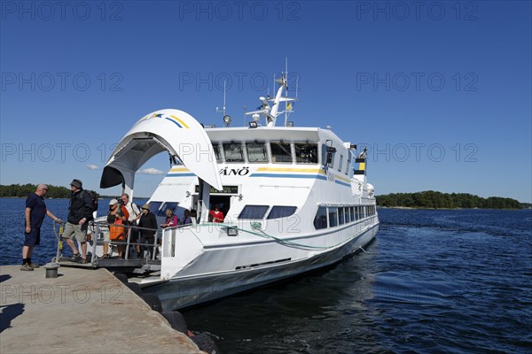 Jetty with the ferry from Waxholmsbolaget