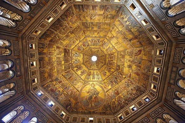 Medieval mosaics on the ceiling of the Baptistry of Florence Cathedral