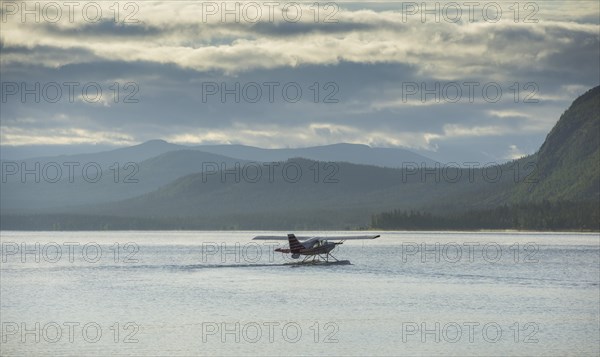 Seaplane taking off from Saggat Lake near Arrenjarka island