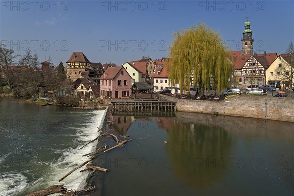 Historic centre with the Schleifmuhle mill and Johanniskirche church