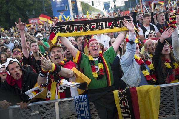 Fans watching the match Germany vs Ghana during the 2014 FIFA World Cup public screening event at Fanpark Berlin