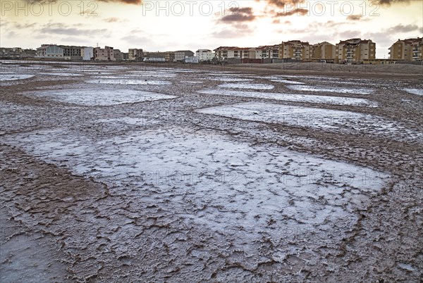 Salt basin in the disused saline