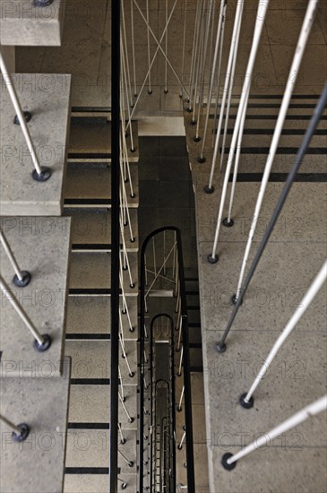 Staircase in the empty shipping hall of a former department store