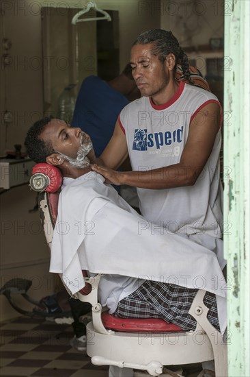 Barber at work