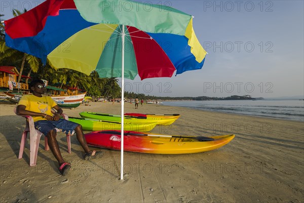 A live guard is watching Palolem Beach