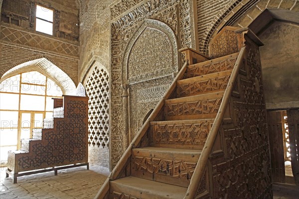 Traditional prayer chairs in the Jameh Mosque of Isfahan