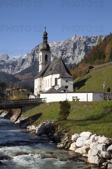 Parish Church of St. Sebastian with the Ramsauer Ache River