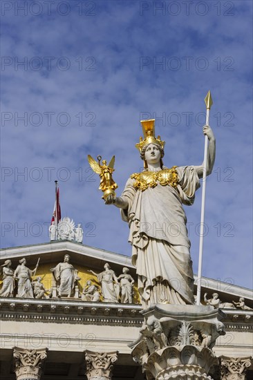 Statue on the Pallas Athene Fountain in front of the Parliament