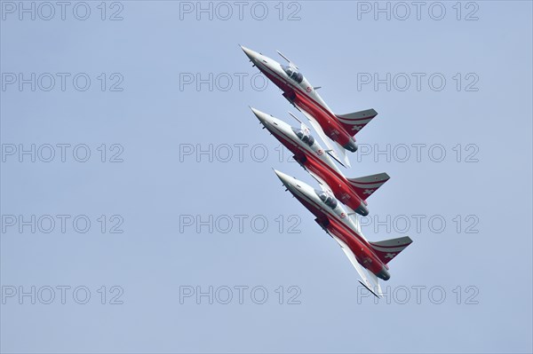 Formation flight of the Patrouille Suisse with the Northrop F-5E Tiger II