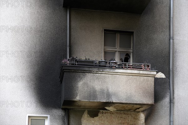 Residential house after fire at New Year's Eve