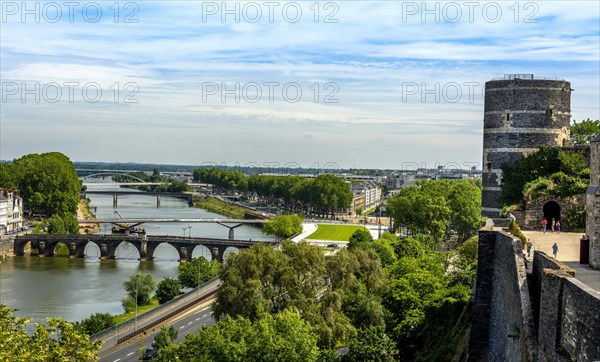 View on river Maine from the ramparts of the Chateau d'Angers