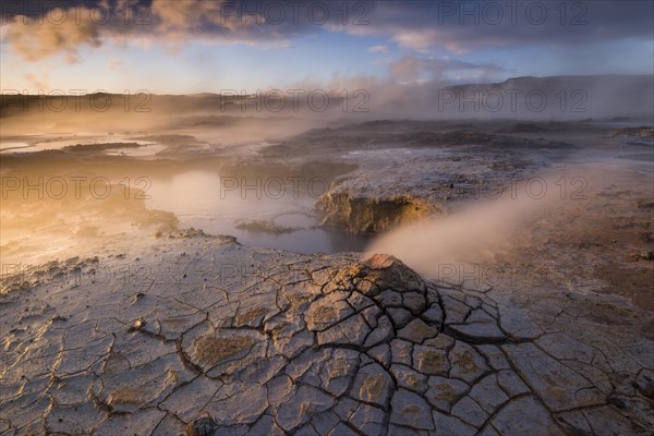 Fumarole in the high temperature geothermal area of Gunnuhver