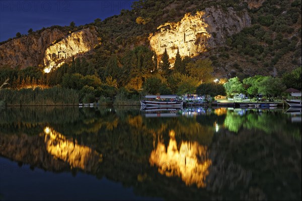 Illuminated Rock Tombs of Kaunas on the Dalyan River