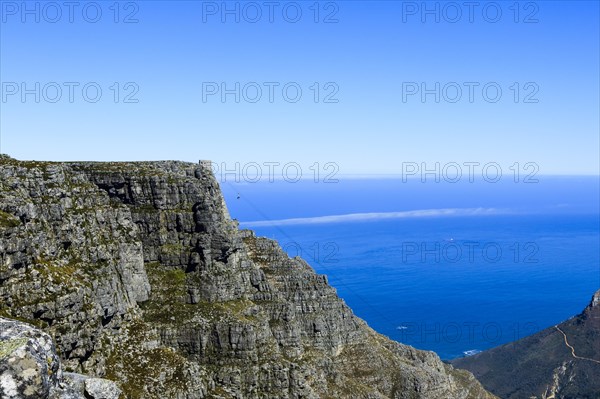 Table Mountain with a cable car