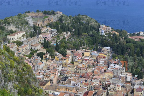 View of Taormina with the Teatro Greco