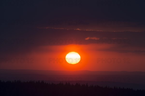 Evening sky with sunset and clouds