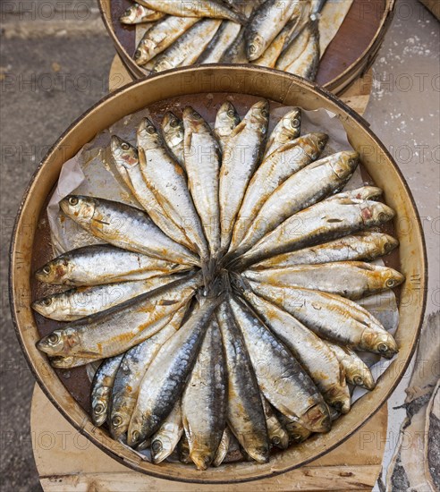 Sale of fish at the farmer's market in Sineu